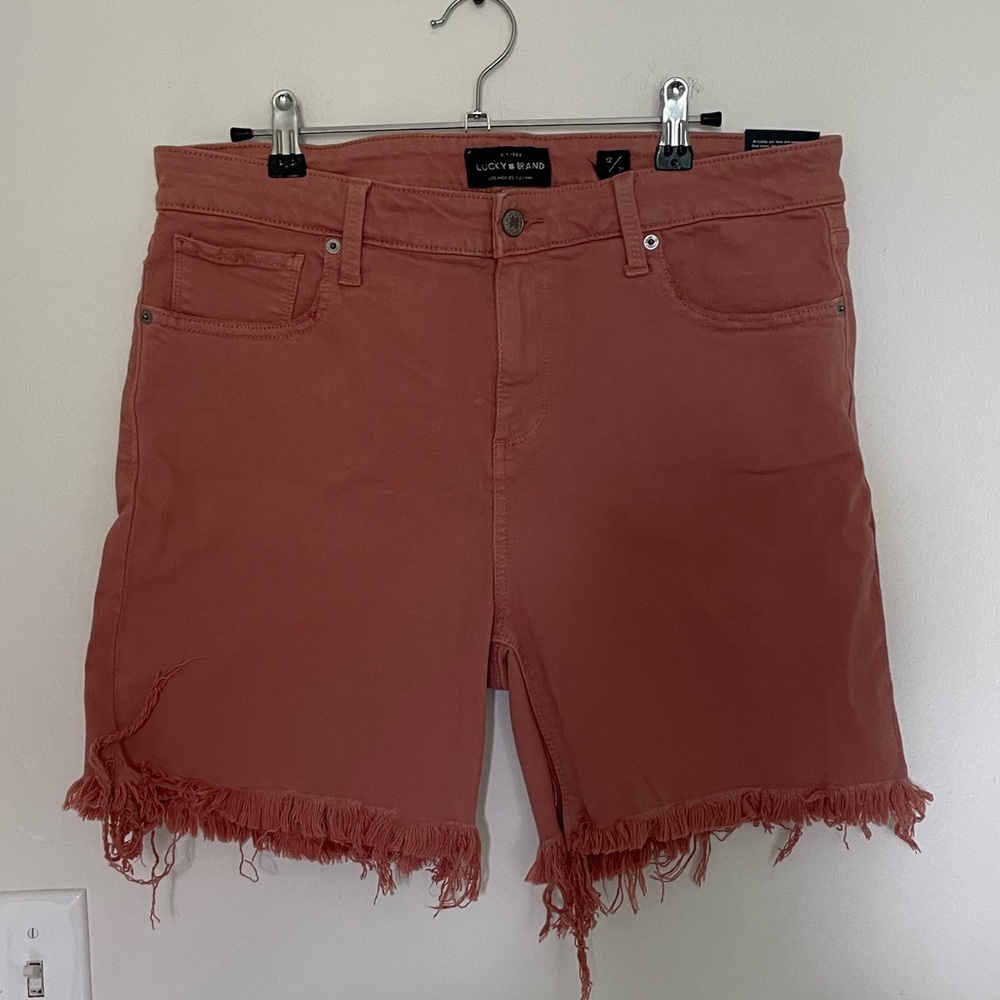 Lucky brand rose denim shorts with frayed hem